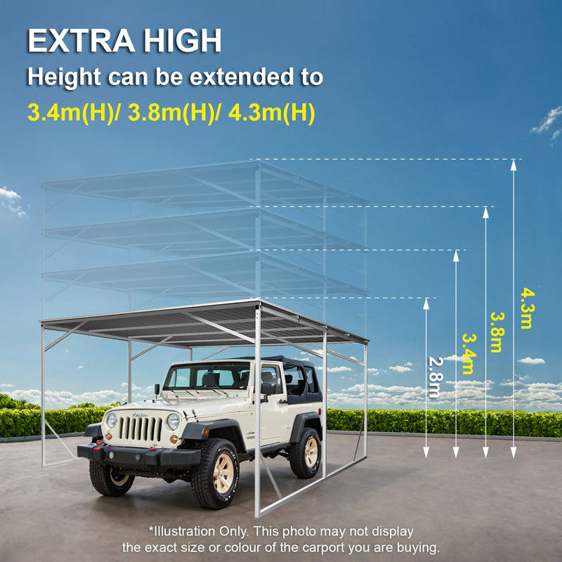 Vehicle Shelter 3.5m x 6m x 2.8m Steel Carport