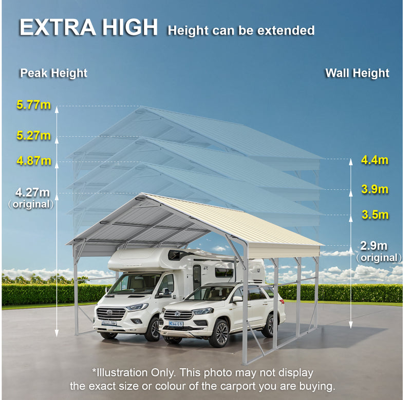 Carport 6.2 x 10.6 x 4.3 m Vehicle Shelter