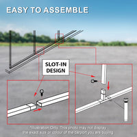 Single Carport 3.4m Wide x 6.03m Long with Enclosed Side Walls
