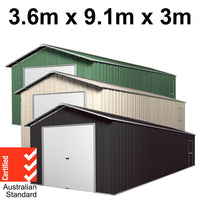 Roller Door Garage Shed 9.1m x 3.6m x 3m (Gable) Workshop