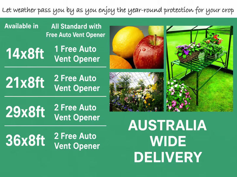EcoPro 6mm 14-36ft Long x 8ft Wide Greenhouse