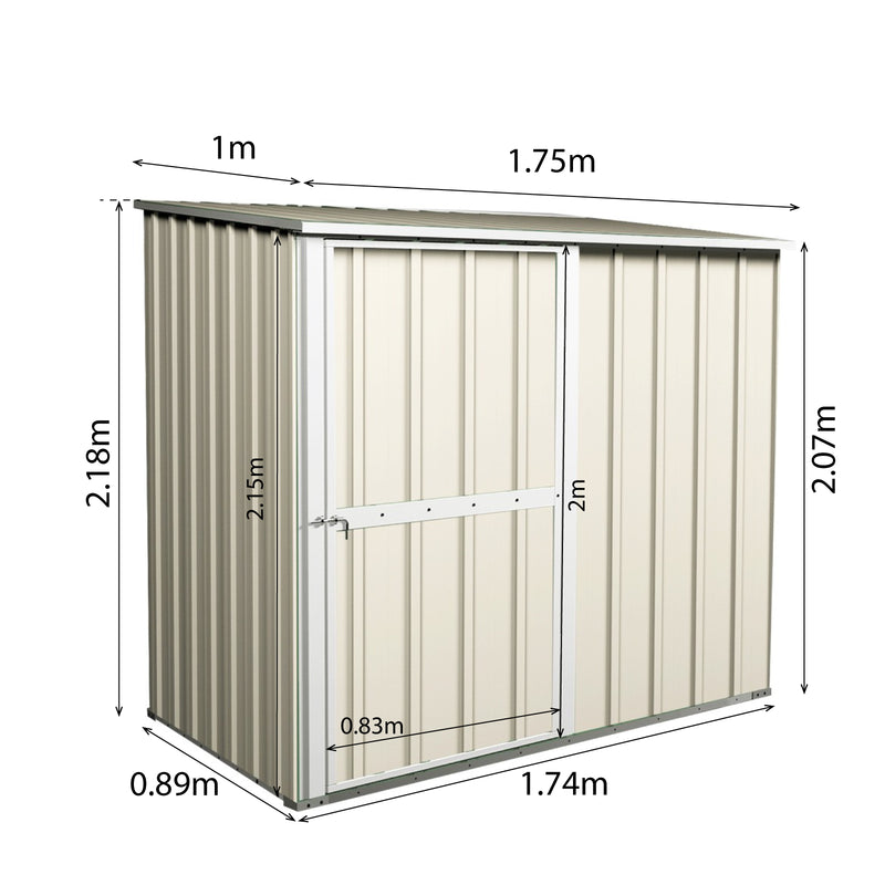 Garden Shed 1.75m x 0.9m x 2.15m Extra High