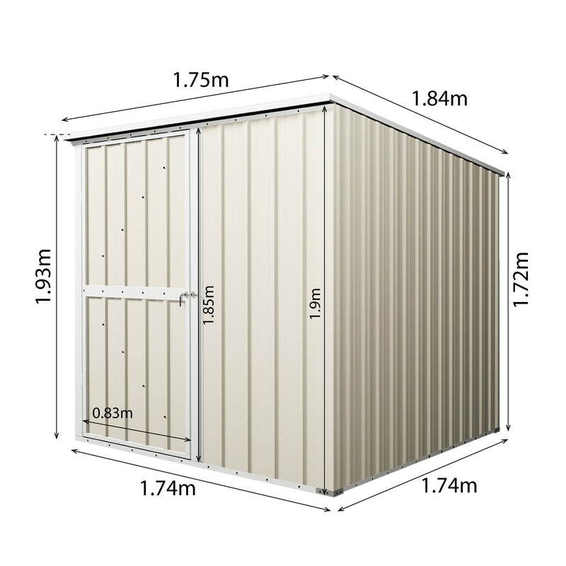 Garden Shed 1.75m x 1.75m x 1.9m