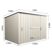 Garden Shed 2.6m x 1.75m x 2.15m