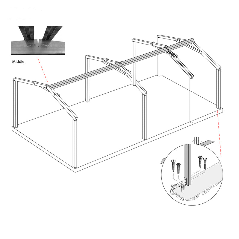 Garden Shed 4.3m x 2.6m x 2.4m Double Door + PA Door - 4 Frame Design
