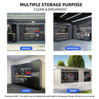 UltraTools 3100mm x 580mm x 2020mm Black Semi-Industrial Workshop Garage Storage Cabinet Set