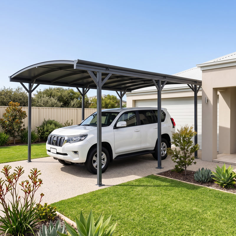 Carport 3m x 5.7m x 2.57m AluFrame 8mm PolyUV Roof