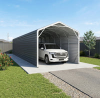 Single Carport 3.4m Wide x 15.03m Long with Enclosed Side Walls