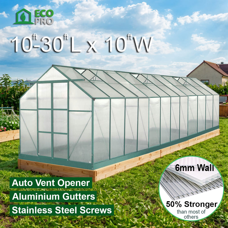 EcoPro 10 - 30ft Long x 10ft Wide Greenhouse