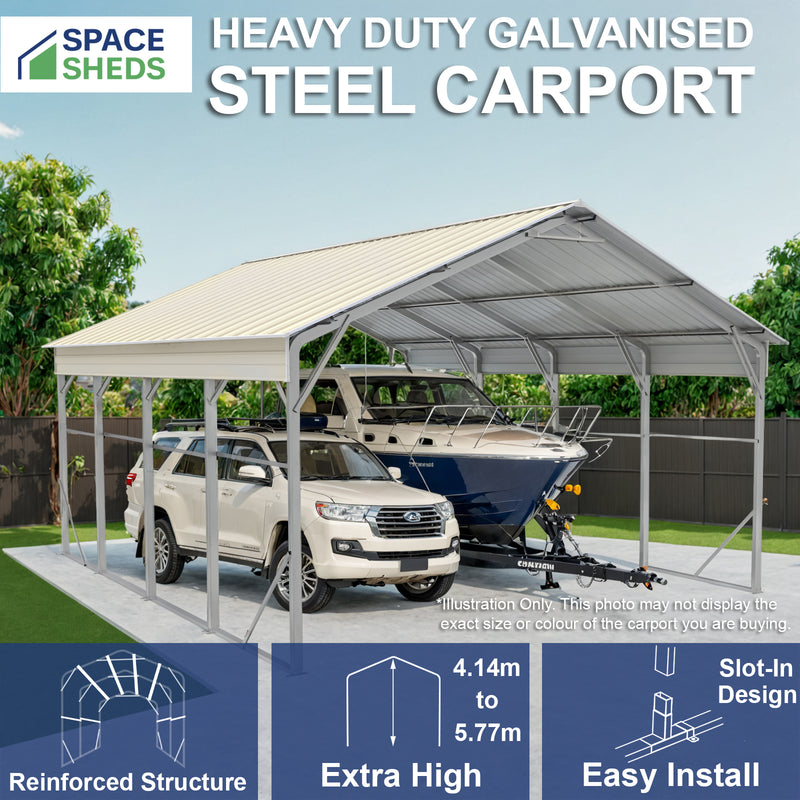 Carport 6.23 x 13.7m x 4.27m Vehicle Shelter
