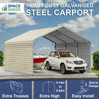 Double Carport 6m Wide x 13.53m Long with Enclosed Side Walls