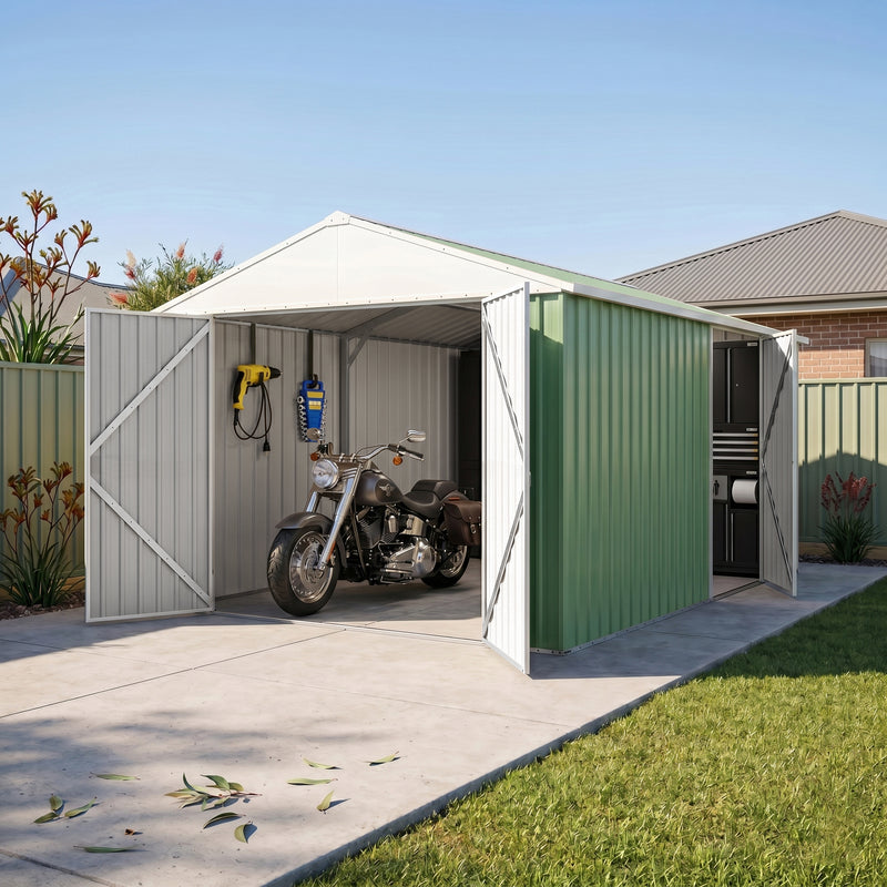 Garage Shed 3.45m x 5.15m x 2.4m with Double Barn Door Workshop