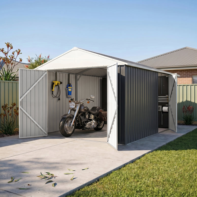 Garage Shed 3.45m x 5.15m x 2.4m with Double Barn Door Workshop