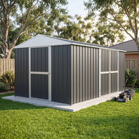 Garden Shed 4.3m x 2.6m x 2.4m Double Door + PA Door - 4 Frame Design