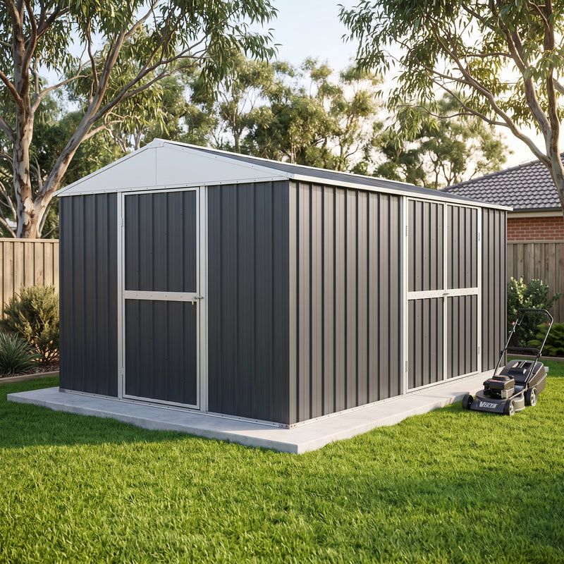 Garden Shed 4.3m x 2.6m x 2.4m Double Door + PA Door - 4 Frame Design
