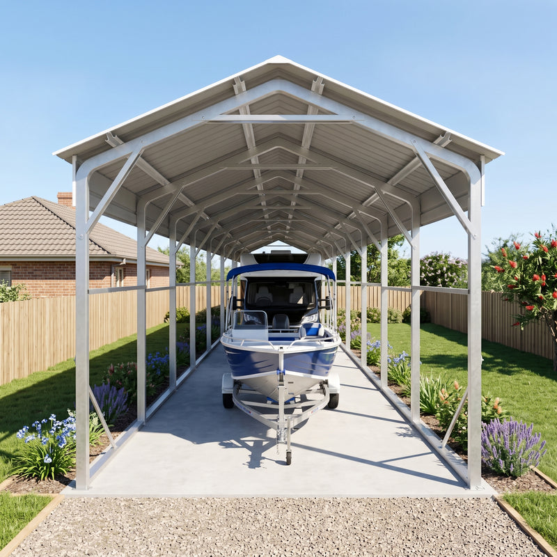 Carport 3.6 x 12.19m x 3.51m (Gable) Backyard Boat Portable Vehicle Shelter
