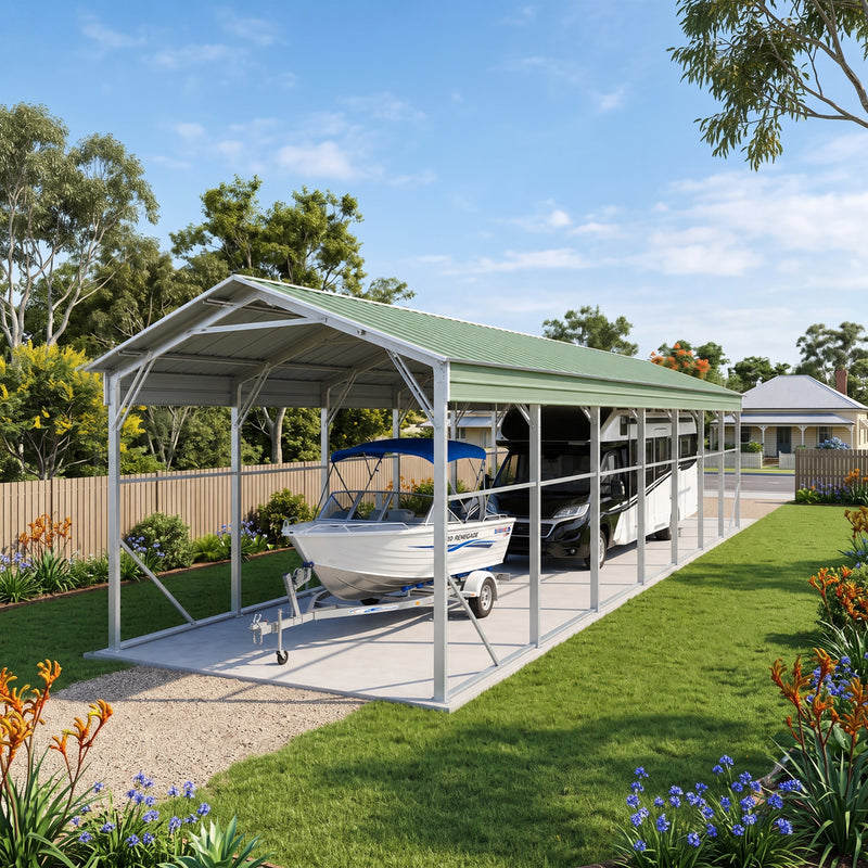 Carport 3.6 x 12.19m x 3.51m (Gable) Backyard Boat Portable Vehicle Shelter