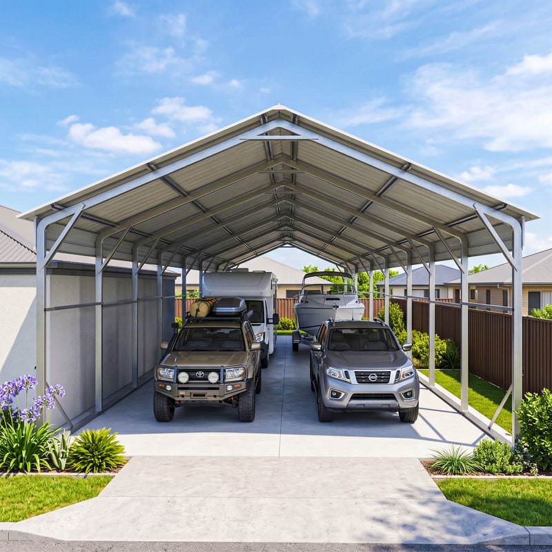 Carport 6.23 x 12.19 x 4.27 m Vehicle Shelter