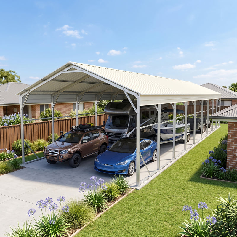 Carport 6.23 x 15.24m x 4.27m Vehicle Shelter