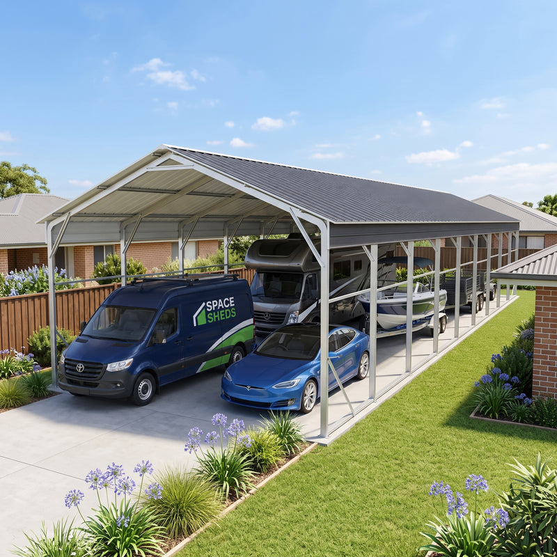 Carport 6.23 x 15.24m x 4.27m Vehicle Shelter