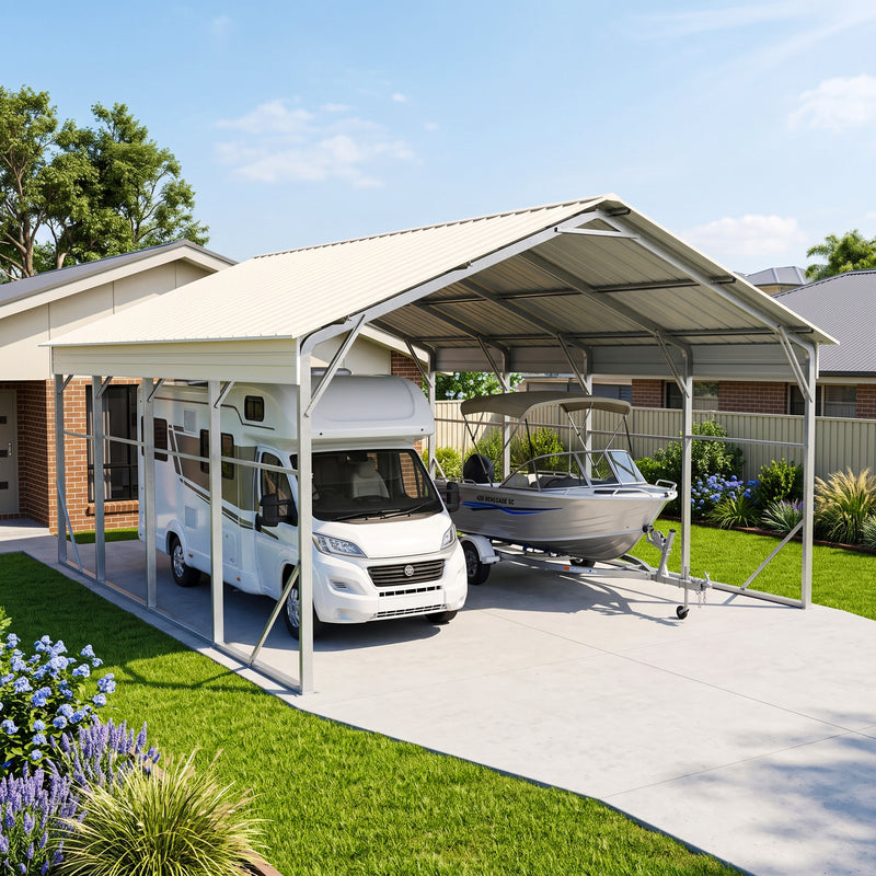 Carport 6.23 x 7.6 x 4.27m Backyard Boat Portable Vehicle Shelter