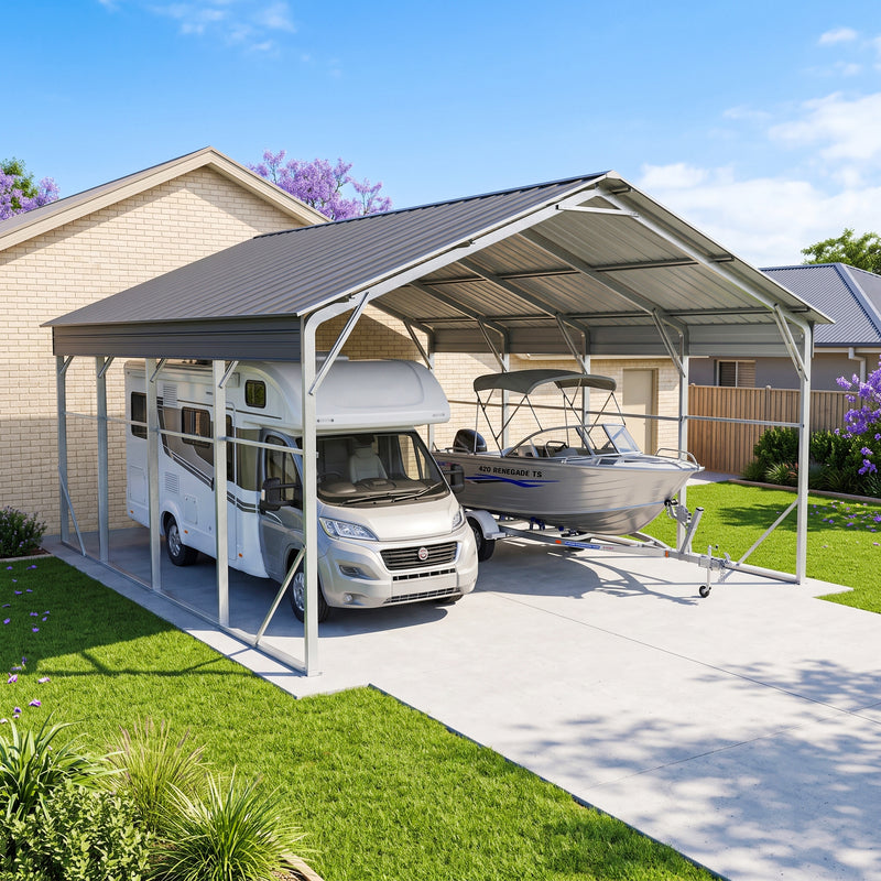Carport 6.23 x 7.6 x 4.27m Backyard Boat Portable Vehicle Shelter