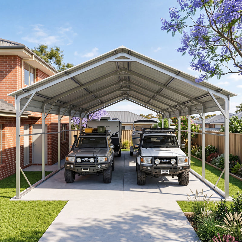 Carport 6.23m x 9.12m x 4.27m Vehicle Shelter