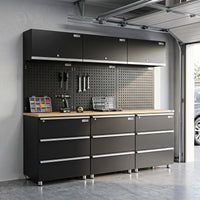 UltraTools 2030mm x 480mm x 1870mm Black Workshop Garage Storage Cabinet Set