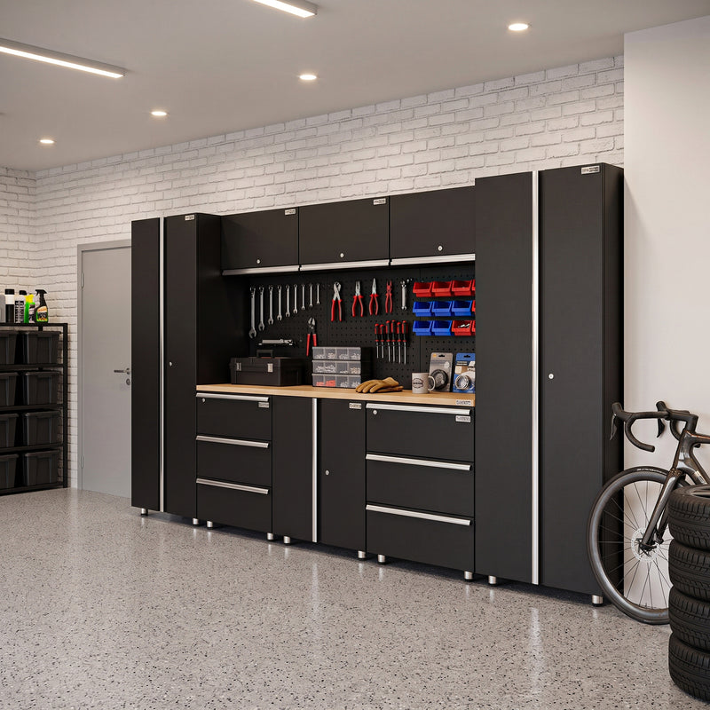 UltraTools 3380mm x 500mm x 1870mm Black Workshop Garage Storage Tall Cabinet Set
