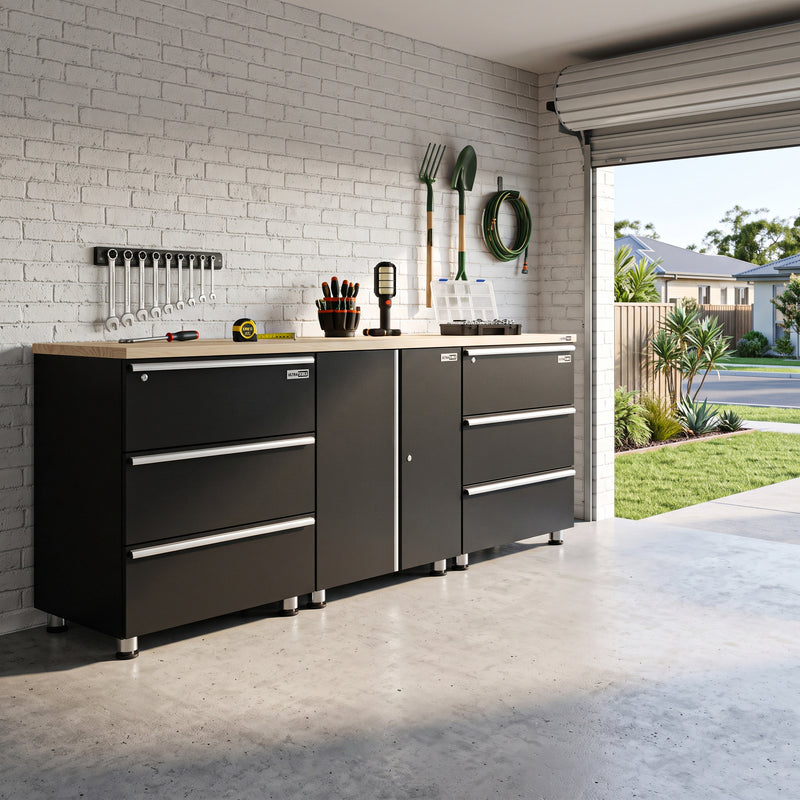 UltraTools 2030mm x 465mm x 848mm Black Workshop Garage Storage Workbench
