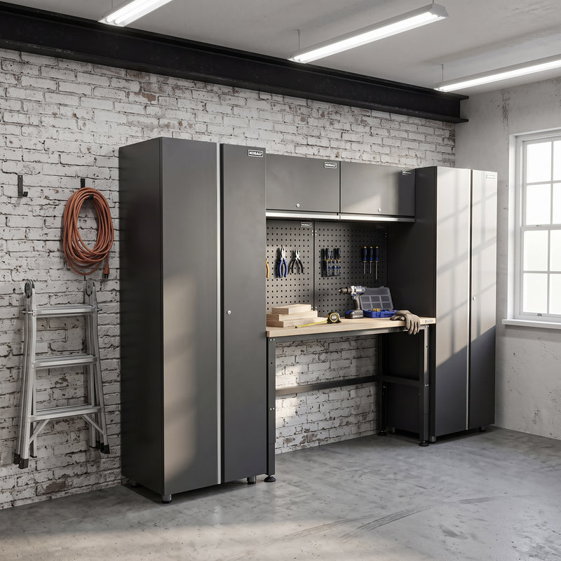 UltraTools 2704mm x 480mm x 1870mm Black Workshop Garage Storage Cabinet Set