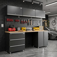 UltraTools 2030mm L x 500mm W x 1870mm H Black Workshop Garage Storage Cabinet Set