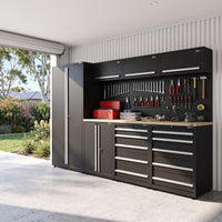 UltraTools 3150mm x 550mm x 2025mm Black Classic Workshop Garage Storage Cabinet Set
