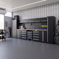 UltraTools 5150mm x 550mm x 2025mm Black Classic Workshop Garage Storage Cabinet Set