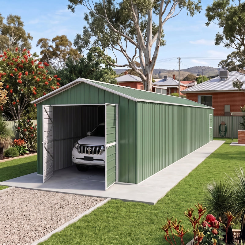 Double Barn Door Garage Shed 10.64m x 3.6m x 3m (Gable) Workshop with 7 Frames EXTRA High