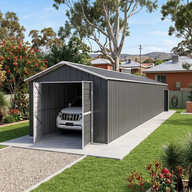 Double Barn Door Garage Shed 10.64m x 3.6m x 3m (Gable) Workshop with 7 Frames EXTRA High