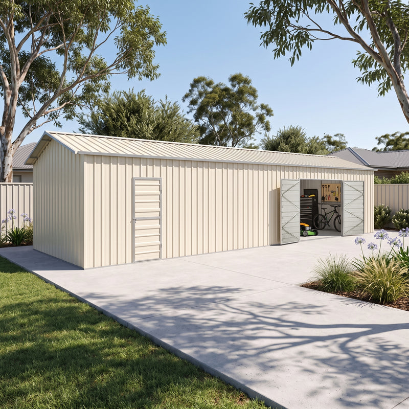 Garage Workshop Shed 10.64m x 3.6m x 3m Side Double Doors + PA doors 7 Frames Design