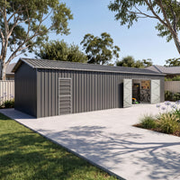 Garage Workshop Shed 10.64m x 3.6m x 3m Side Double Doors + PA doors 7 Frames Design
