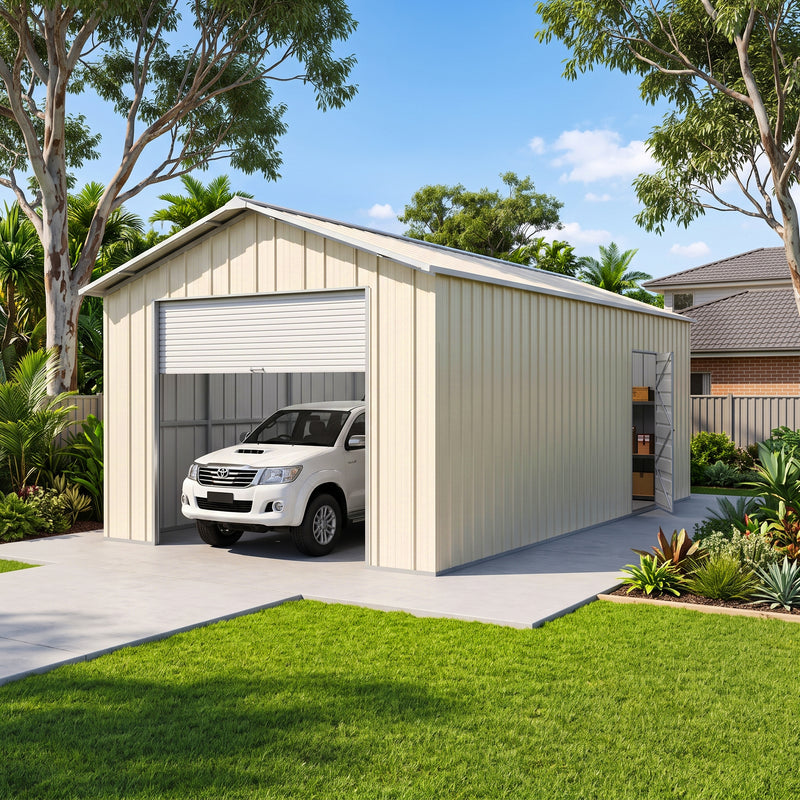 Roller Door Garage 6m x 3.6m x 3m (Gable) Workshop Shed EXTRA High 4 Frames