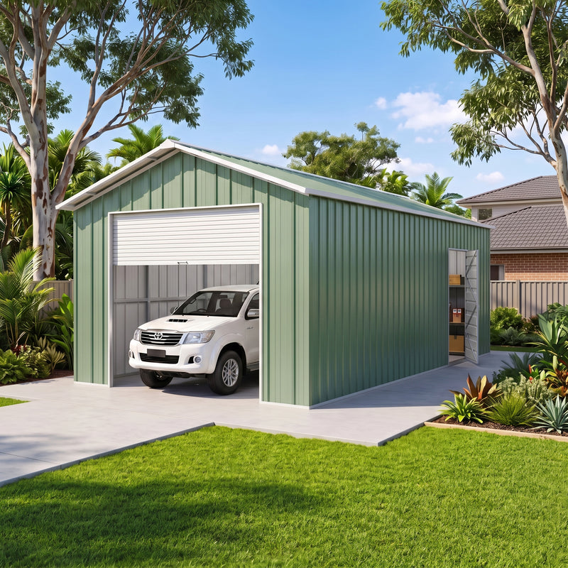 Roller Door Garage 6m x 3.6m x 3m (Gable) Workshop Shed EXTRA High 4 Frames