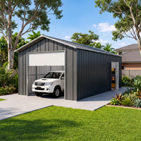 Roller Door Garage 6m x 3.6m x 3m (Gable) Workshop Shed EXTRA High 4 Frames