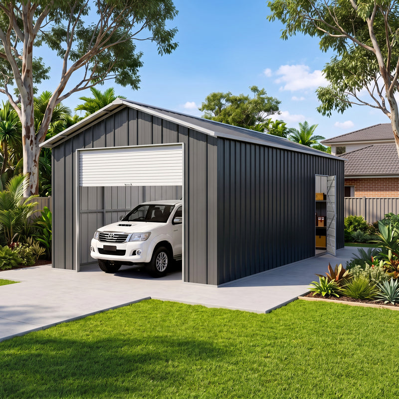 Roller Door Garage 6m x 3.6m x 3m (Gable) Workshop Shed EXTRA High 4 Frames