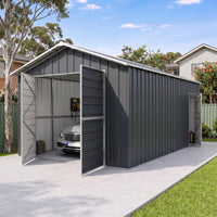 Garage 6m x 3.6m x 3m Double Barn Door Workshop Shed EXTRA High 4 Frames