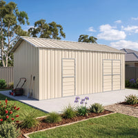 Workshop Shed 3.6m x 6m x 3m Side Double Door + PA door EXTRA High 4 Frames