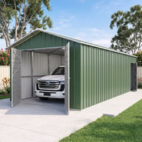 Garage Shed 7.6m x 3.6m x 3m Double Barn Door Gable Workshop Extra High 5 Frames