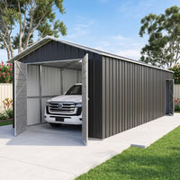 Garage Shed 7.6m x 3.6m x 3m Double Barn Door Gable Workshop Extra High 5 Frames