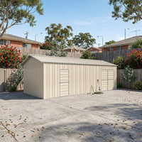 Garage Workshop Shed 7.6m x 3.6m x 3m Side Double Doors + PA doors 5 Frames Design EXTRA High)