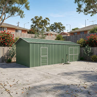Garage Workshop Shed 7.6m x 3.6m x 3m Side Double Doors + PA doors 5 Frames Design EXTRA High)