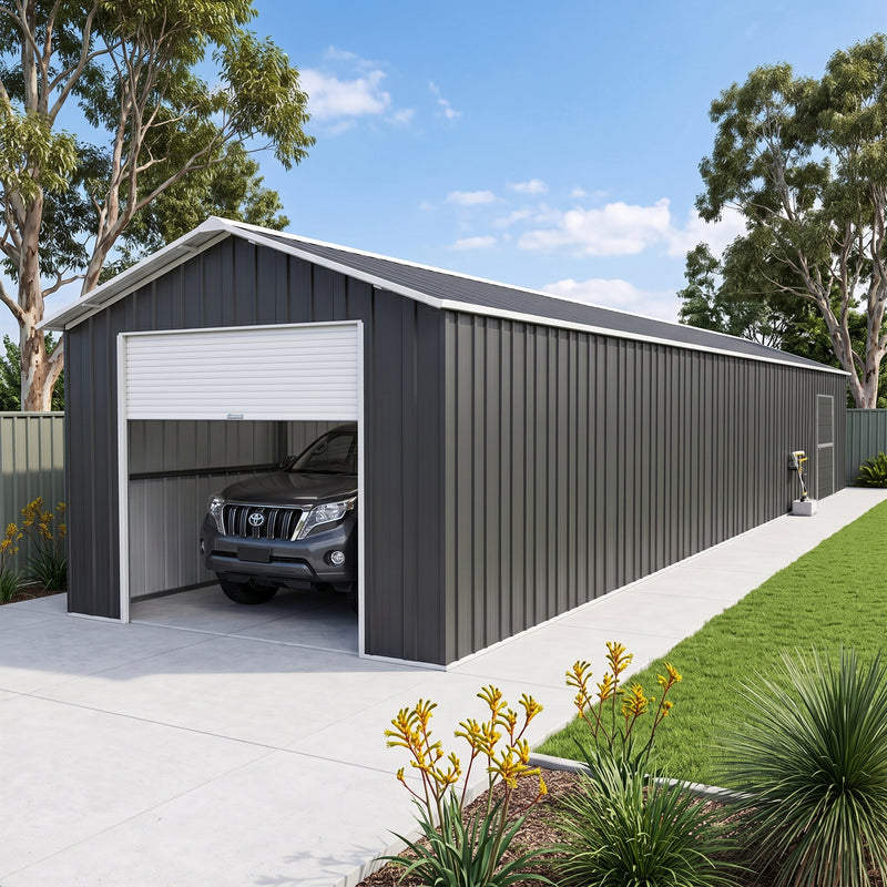 Roller Door Garage Shed 9.1m x 3.6m x 3m (Gable) Workshop
