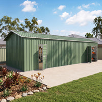 Garage Workshop Shed 9.12m x 3.6m x 3m Side Double Doors + PA doors 6 Frames Design